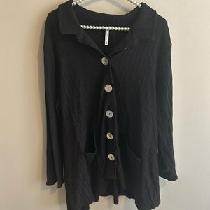 Lulu-B Lagenlook Collared Ribbed Cardigan. Size XL